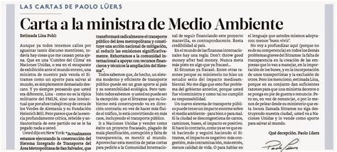 Columna Transversal Carta A La Ministra De Medio Ambiente