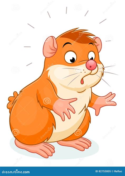 Surprised Hamster Cartoon Vector 82753005