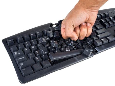Keyboard Smashed By Angry User Stock Image Image Of Error Hand 80297247