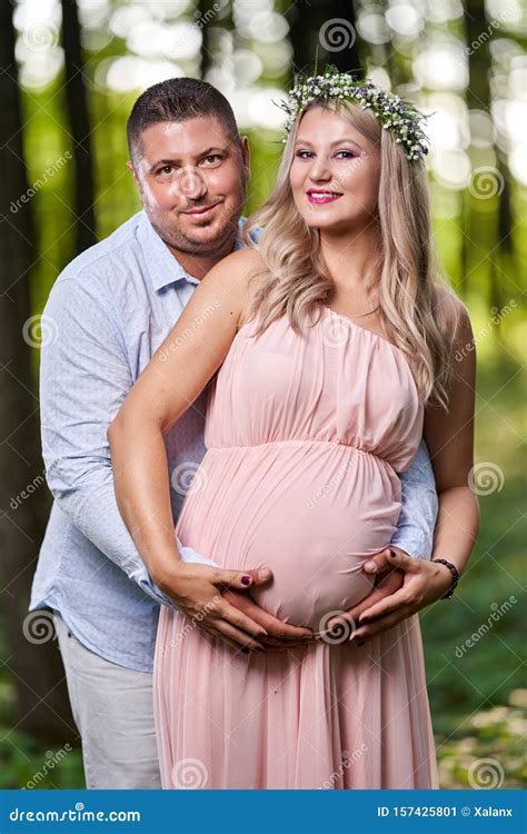 Pregnant Wife And Her Husband Outdoor Stock Image Image Of Love