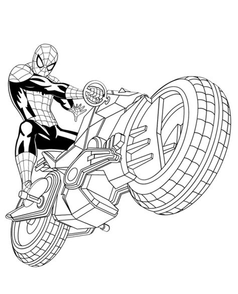 Spiderman Na Motorze Kolorowanka Malowanka