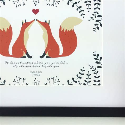 Personalised Fox Couple Print T By Wink Design
