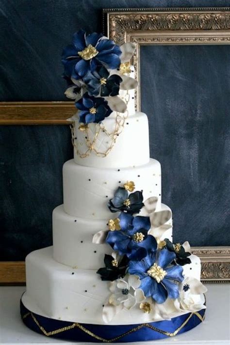 30 Trends Ideas Royal Blue And Gold Wedding Cake