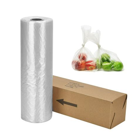 Sjpack 12 X 20 Plastic Produce Bag On A Roll Food Storage Clear Bags