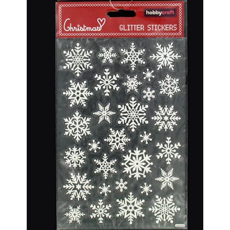 Christmas Snowflake Glitter Stickers Hobbycraft Glitter Stickers