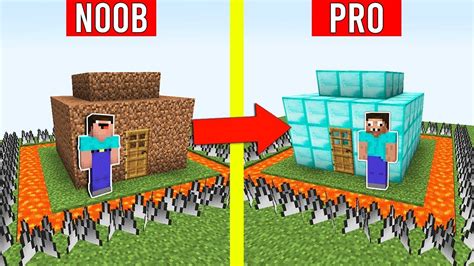 Noob Vs Pro Security House Build Challenge In Minecraft Like Maizen