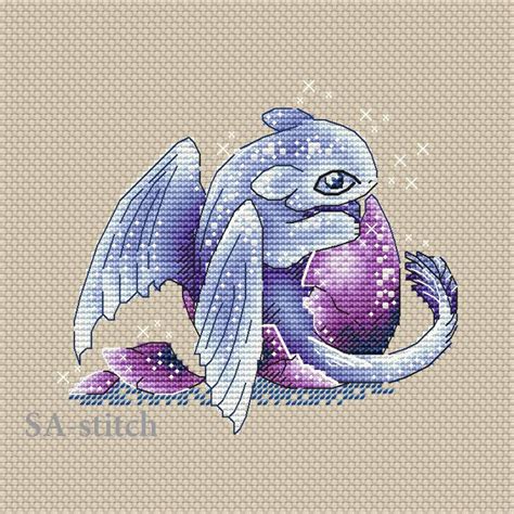 Not a kit or finished piece! Cross Stitch Pattern Cosmic dragon baby PDF | Etsy in 2020 ...
