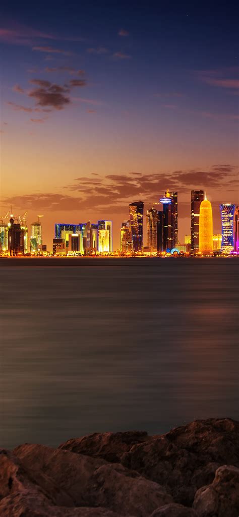 Doha City Wallpaper 4k Qatar Skyline Cityscape Night Time World 4146