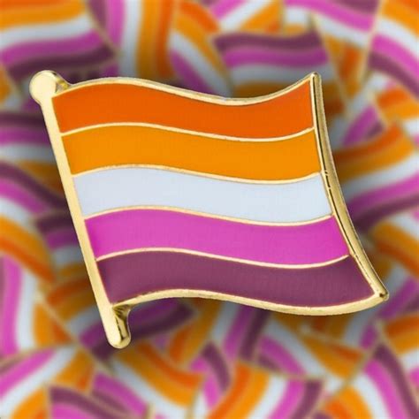 Lesbian Pride Flag Pin Subtle Lesbian Pin Lesbian Etsy