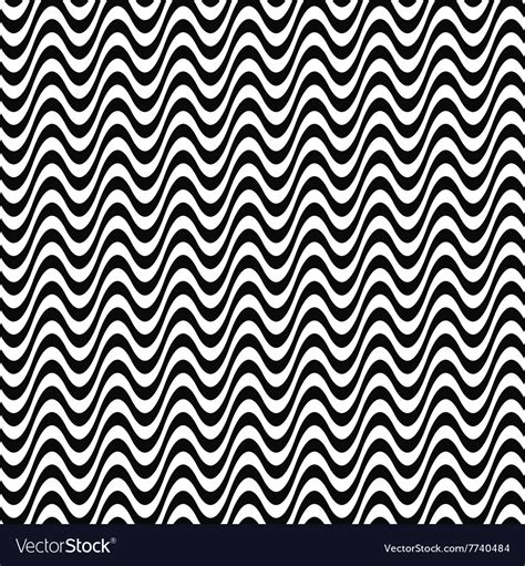 Seamless Black And White Wave Pattern Royalty Free Vector
