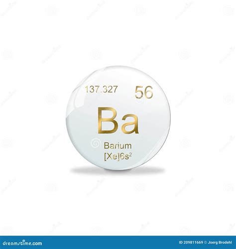 3d Illustration Barium Symbol Ba Element Of The Periodic Table On