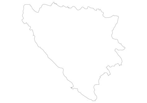 Blank Map Of Bosnia And Herzegovina Svg Vector Outline Map