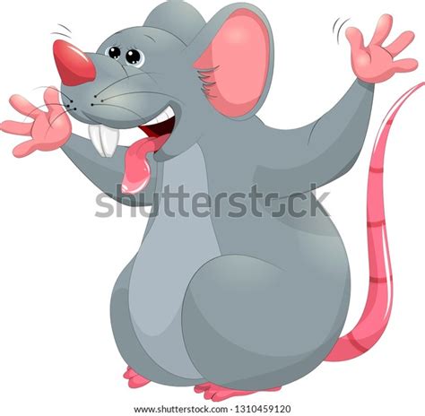 Cartoon Happy Mouse Waving Stock Vector Royalty Free 1310459120