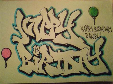 Happy Birthday Graffiti Birthday Cards