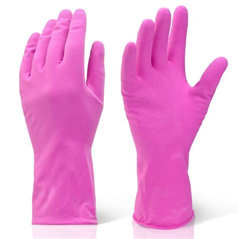 Extra Large Pink Industrial Cleaning And Washing Up Rubber Gloves Xl