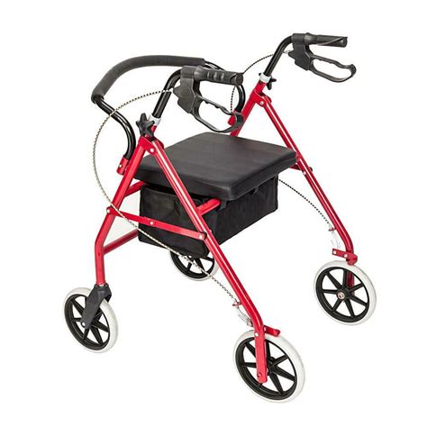 Aluminum Rollator Walker With 8 Inches Wheels Wide Seat Backrest And