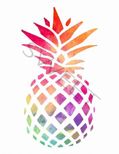 Pineapple Watercolor Clipart Drawing Pineapples Graphics Clip