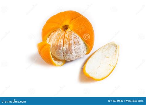 Peeled Orange On White Isolated Background Stock Image Image Of
