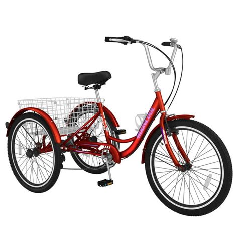 Lilypelle Adult Tricycles 7 Speed 202426 Inch Three Wheel Bike