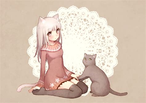 Tail Cute Cat Ears Cat Girl Art Beautiful Pictures Anime Funny Pictures