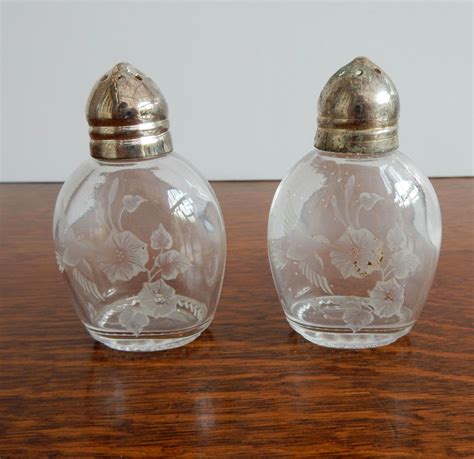 Vintage Small Glass Salt And Pepper Pots Cruet Sets Condiment Sets