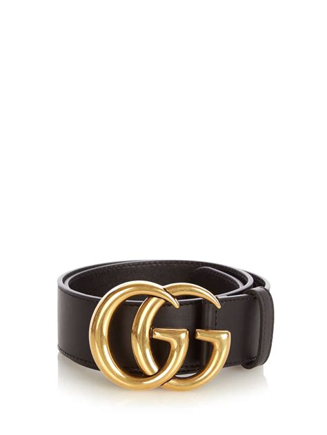 Lyst Gucci Gg Logo Leather 4cm Belt In Black