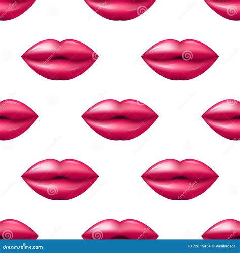 Het Patroon Rood En Roze Patroon Van Kus Naadloos Lippen Valentine De Vectorillustratie Van De