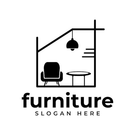 Diseño De Logotipo De Muebles Vector Premium