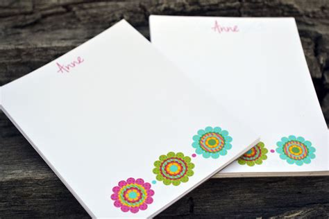 Personalized Notepads Personalized Flower Notepads Etsy