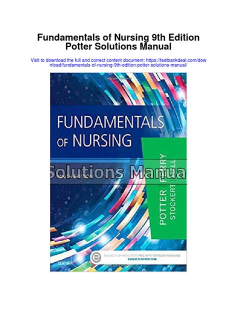 Fundamentals Of Nursing 9th Edition Potter Solutions Manual Pdf