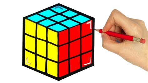 How To Draw Rubiks Cube Como Desenhar Cubo Magico Youtube