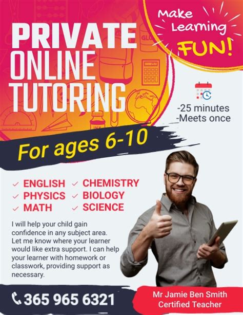Copy Of Private Online Tutoring Flyer Postermywall