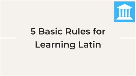 5 basic rules for learning latin youtube