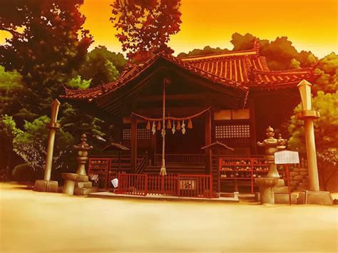 Anime Landscape Temple Anime Background