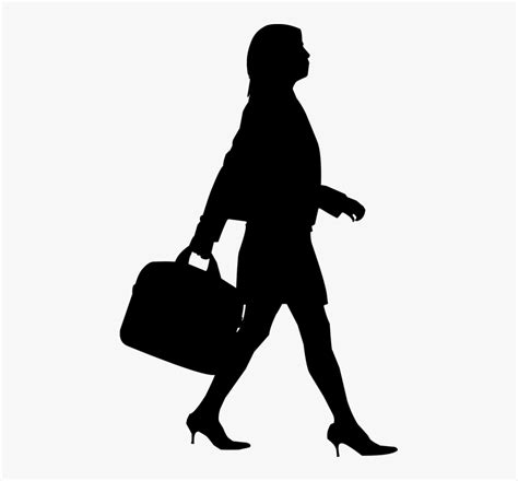 Silhouette Business Woman Business Woman Walking Silhouette Hd Png