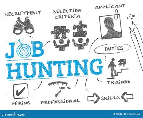 Job hunting concept stock illustration. Illustration of opportunity