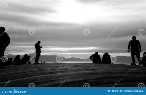 Beautiful Scenery With Human Figures Editorial Stock Photo Image Of