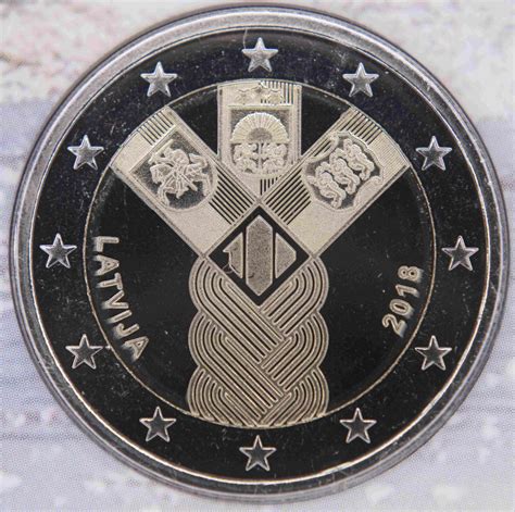 Latvia 2 Euro Coin Common Issue Of The Baltic States 100 Years Of