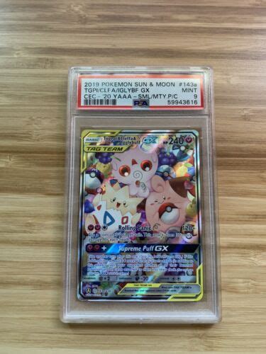 Togepi Cleffa Igglybuff Gx 143a236 Full Art Pokemon Card Psa 9 Ebg