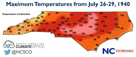 Nc Extremes Our History Of Record Heat North Carolina State Climate