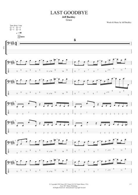 Last Goodbye Tab By Jeff Buckley Guitar Pro Full Score Mysongbook