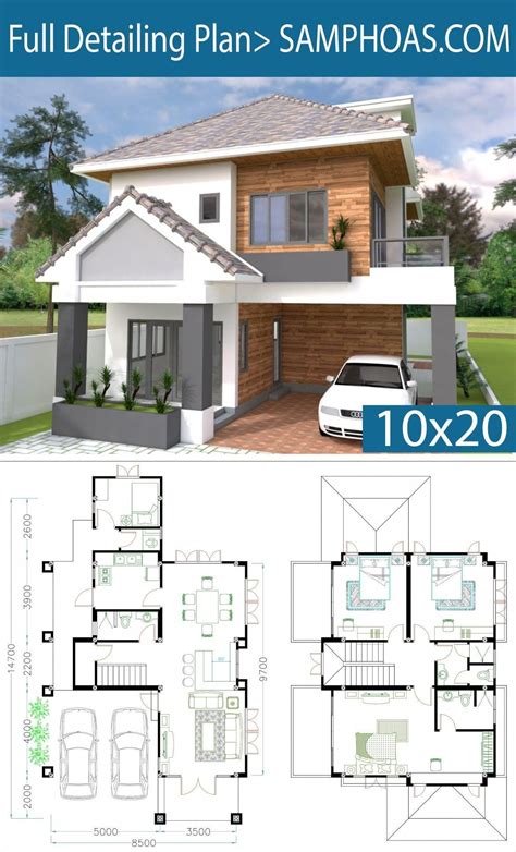 3 Bedrooms Home Design Plan 10x12m Samphoas Plansearch 69a