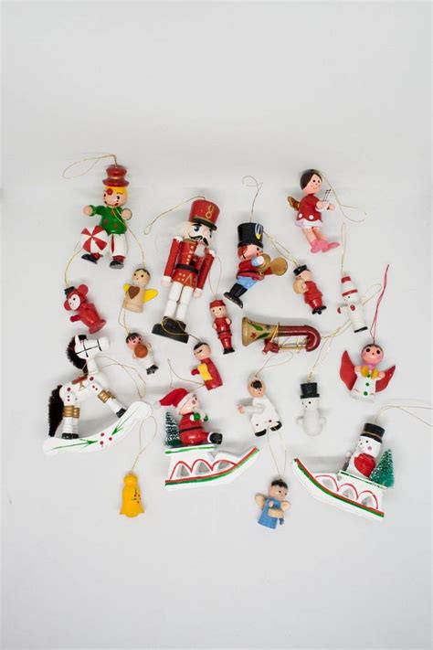 Wooden Christmas Ornament Lot Of 20 70s Christmas Tree Etsy Canada
