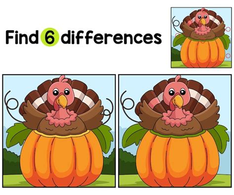 Premium Vector Thanksgiving Turkey Pumpkin Find The Differences