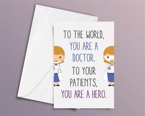 Doctor Card Thank You Card Hero Card Female Doctor Etsy In
