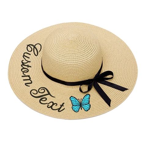 Custom Text Name Womens Summer Sun Hat Personalized Customize