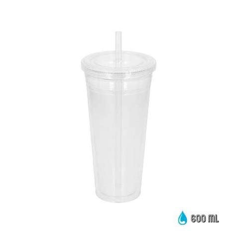 Vaso De Doble Pared De Plástico Con Popote Incluido Distribuciones