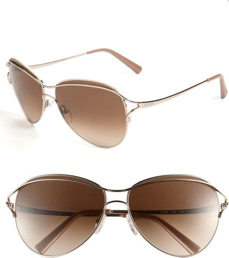 Valentino Aviator Sunglasses In Brown Light Gold Brown Gradient Lyst