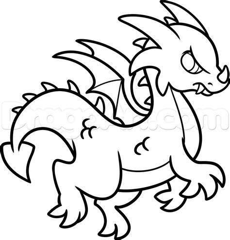 How To Draw A Simple Dragon Step 8 Dragons In 2019 Dragones Para