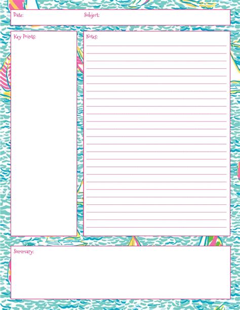 Printable Note Taking Paper